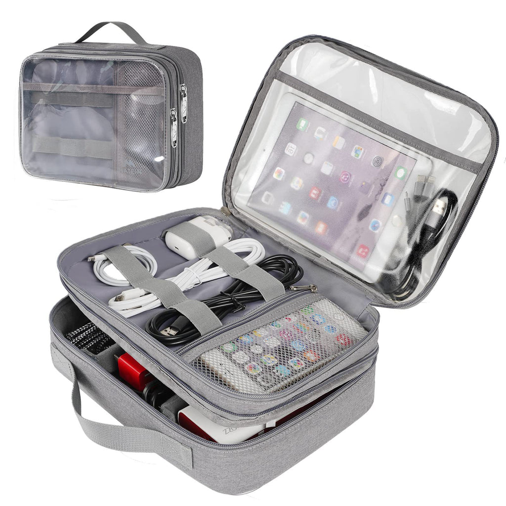 Double-layer Digital Portable And Versatile Data Cable Charger Electronic Accessories Storage Bag