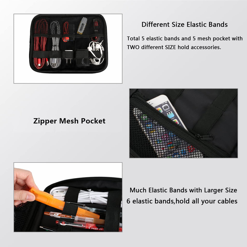 Double-layer Digital Portable And Versatile Data Cable Charger Electronic Accessories Storage Bag