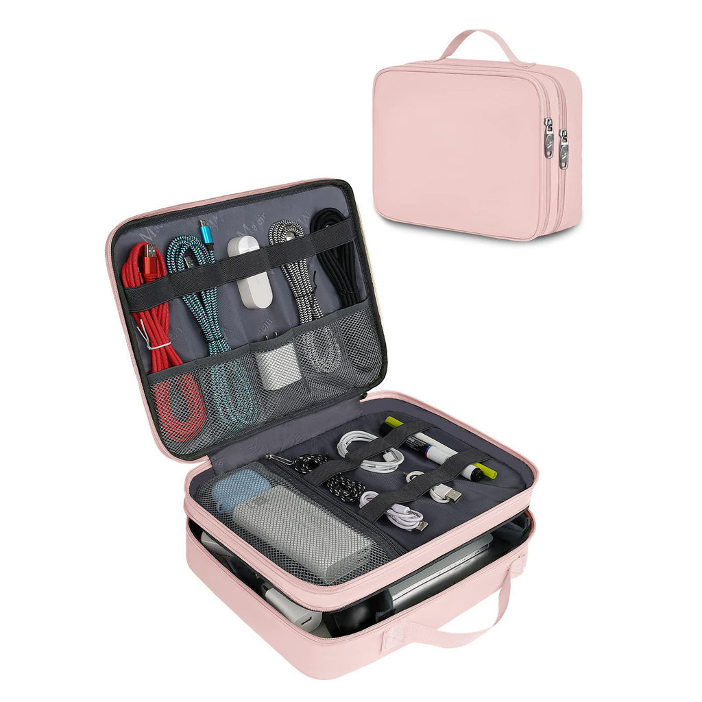 Double-layer Digital Portable And Versatile Data Cable Charger Electronic Accessories Storage Bag