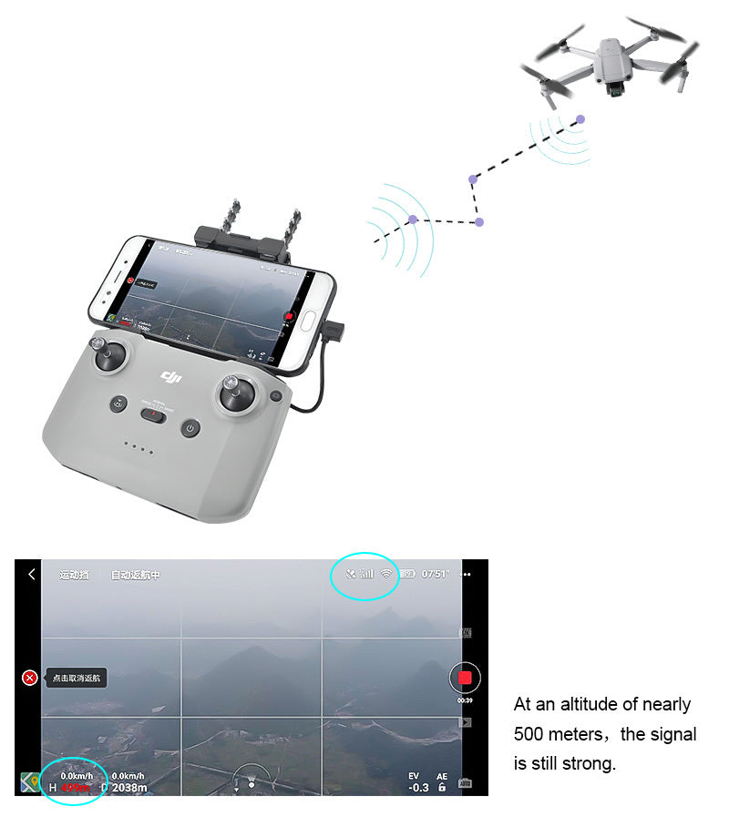 Extended range Yagi antenna signal booster