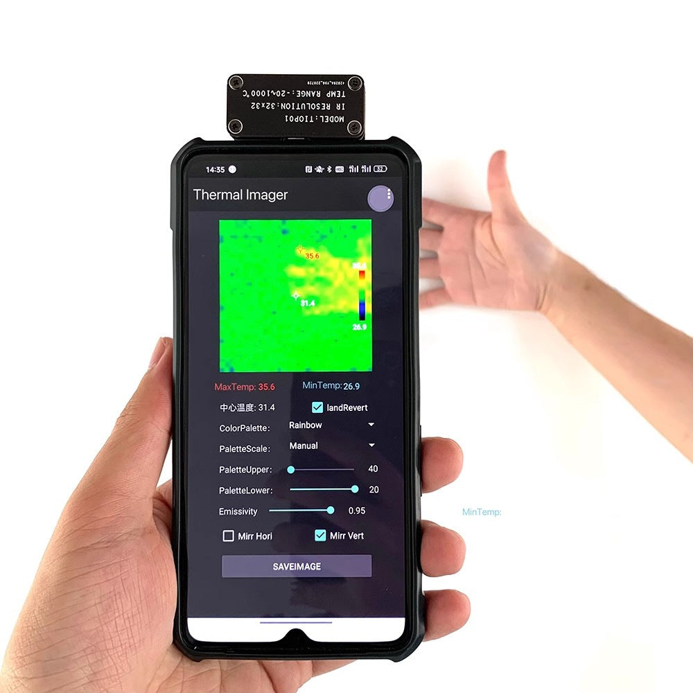 Mobile Phone Hot Imaging Instrument 3232 Resolution Typec Interface Temperature Measurement Tool