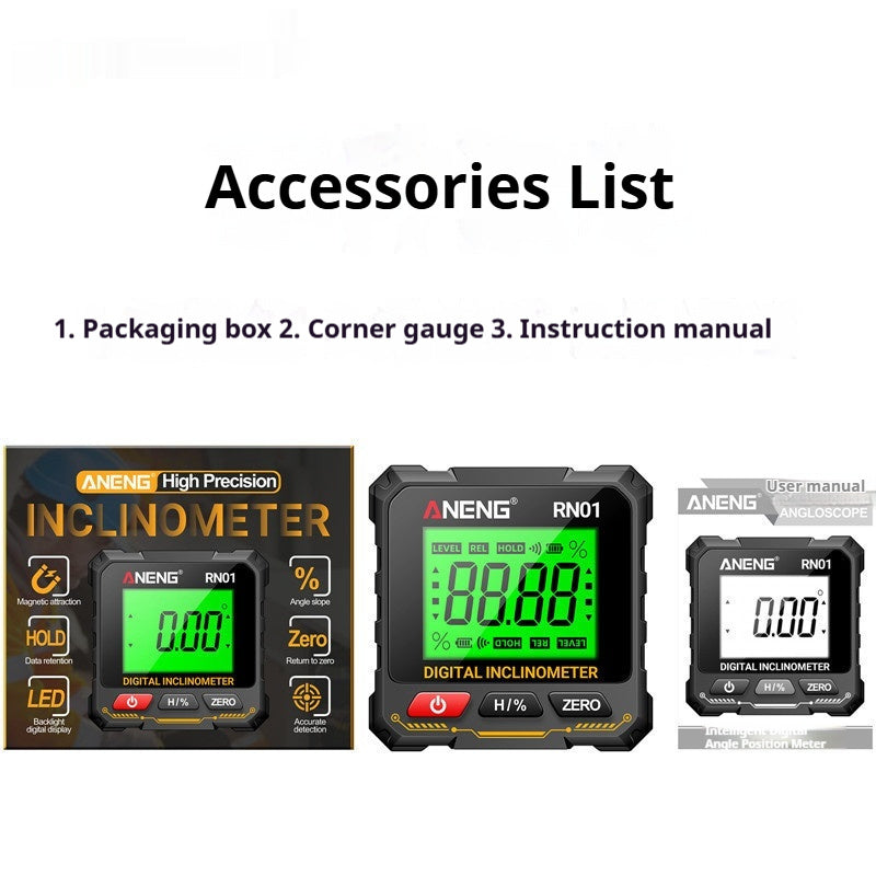 Multifunctional Inclinometer Magnetic Level Slope Measurement