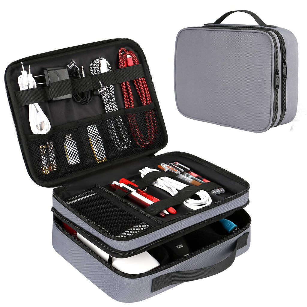 Double-layer Digital Portable And Versatile Data Cable Charger Electronic Accessories Storage Bag